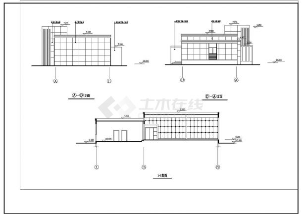 某一层框架结构网球休息室工程设计cad全套建筑施工图（ 含设计说明）-图一
