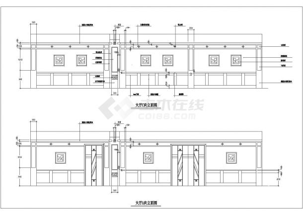 某洗浴中心大厅装修设计cad详细施工图-图二