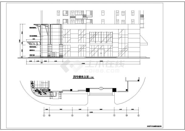 花园商业街建筑设计施工CAD图-图一