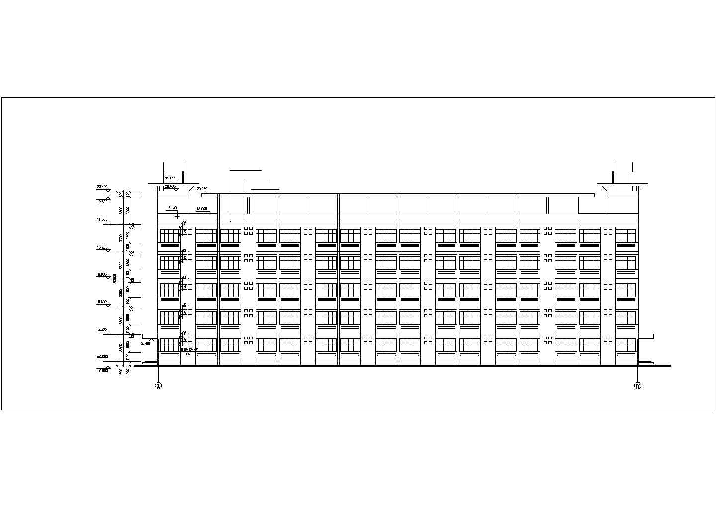 长春市某中学4500平米五层框架学生宿舍楼建筑设计CAD图纸