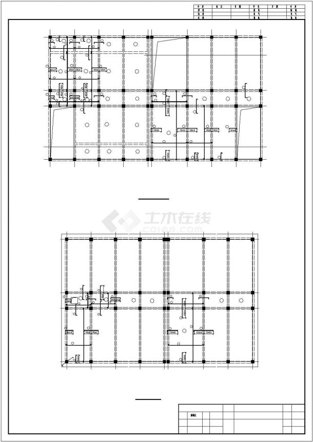 徐州市某高校4900平米5层框架结构学生宿舍楼结构设计CAD图纸-图一