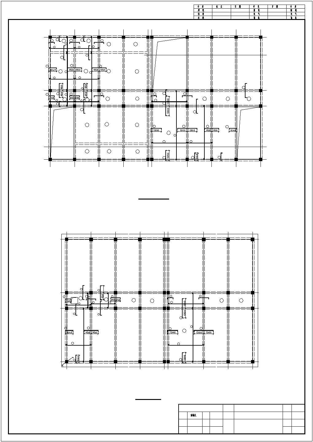 徐州市某高校4900平米5层框架结构学生宿舍楼结构设计CAD图纸