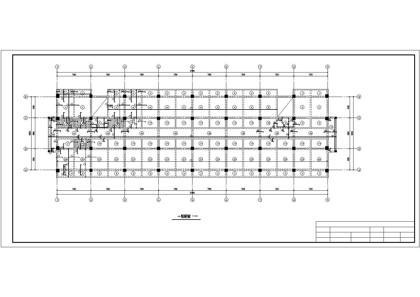 乌鲁木齐市某中学5100平米五层框架宿舍楼全套结构设计CAD图纸