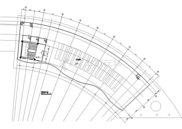 某 弧形酒店建筑设计CAD施工图-图一