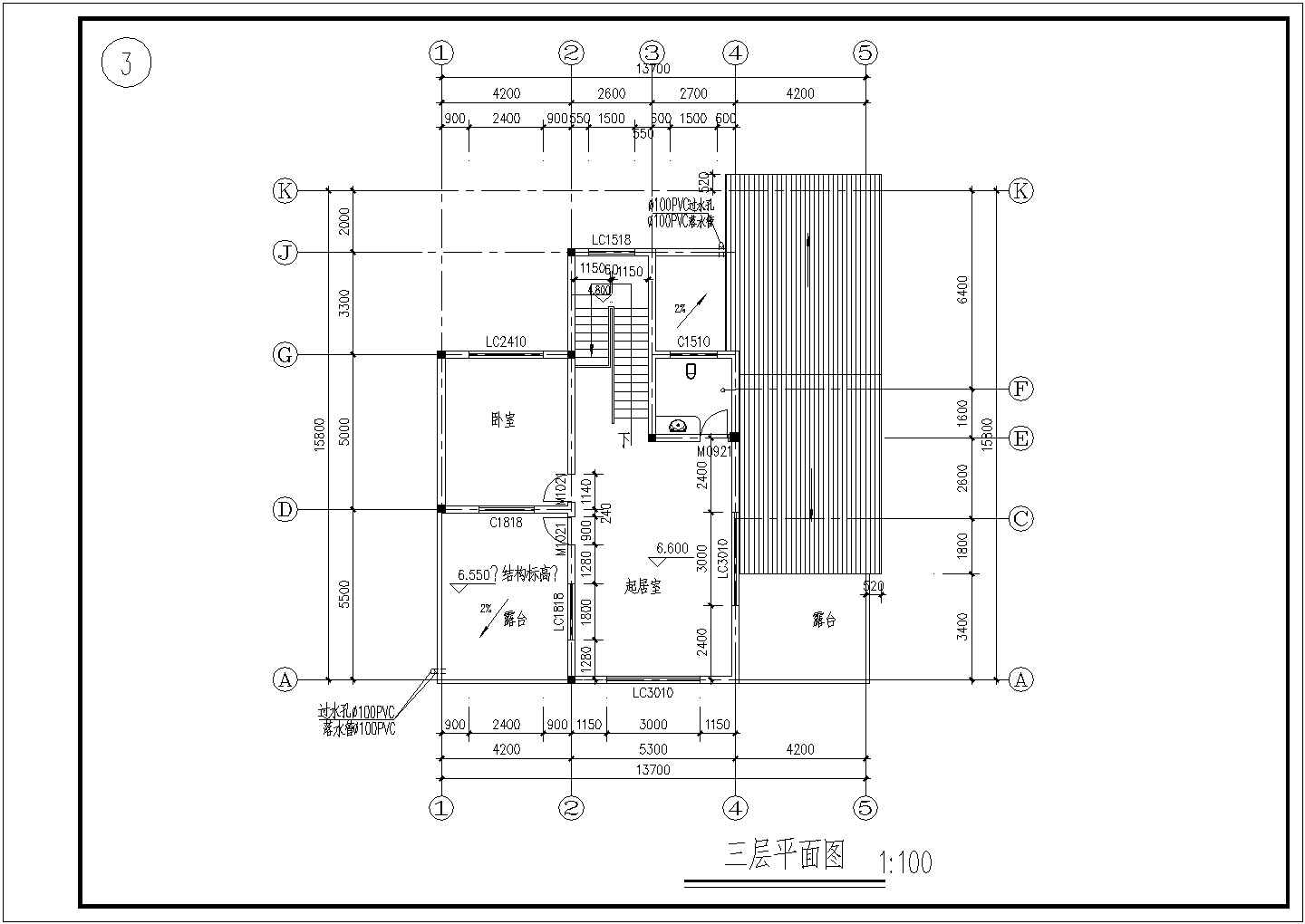 农村多层别墅全套建筑施工图