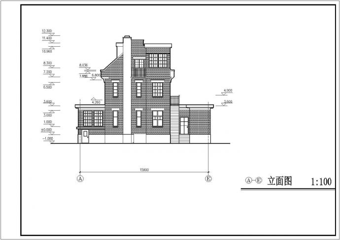 商丘市卫河新村3层砖混结构乡村别墅楼建筑设计CAD图纸（含地下层）_图1