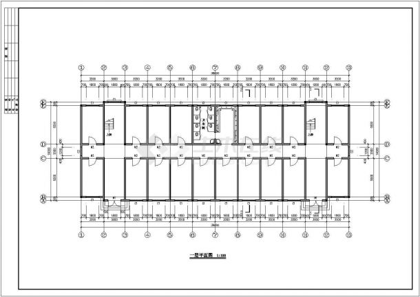西安市高新区某金属配件工厂3层砌体结构职工宿舍楼建筑设计CAD图纸-图二