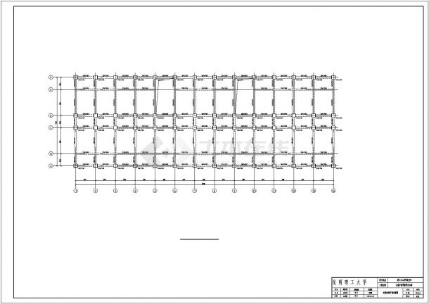 成都市某高校5300平米6层框架宿舍楼全套结构设计CAD图纸-图二