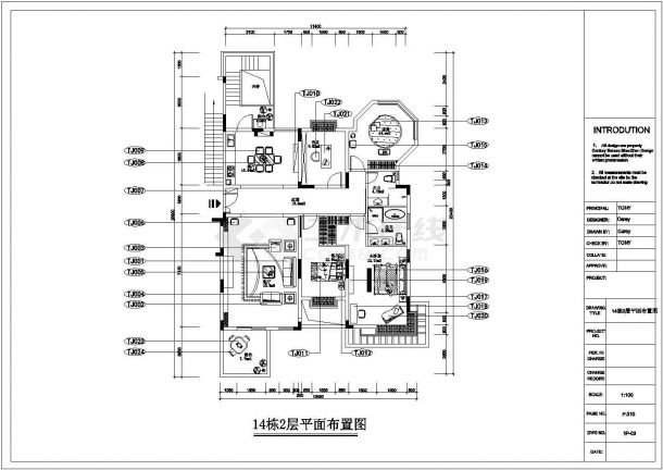 田园别墅全套装修设计施工图-图二