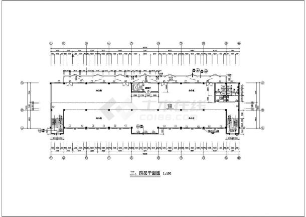 某欧式办公楼建筑设计cad施工方案图-图一