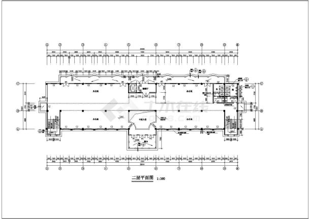 某欧式办公楼建筑设计cad施工方案图-图二