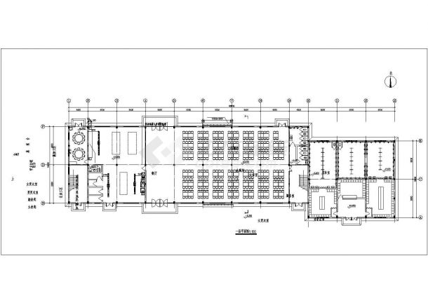某二层砖混结构食堂建筑设计cad详细方案图纸-图二