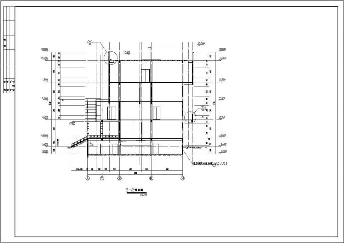 某五层框架结构食堂设计cad全套建筑施工图（ 含设计说明）_图1