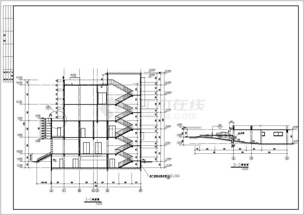 某五层框架结构食堂设计cad全套建筑施工图（ 含设计说明）-图二