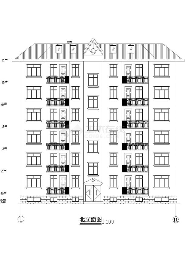 兰州市美景华园小区6层砖混结构住宅楼建筑设计CAD图纸（含阁楼和地下室）-图二