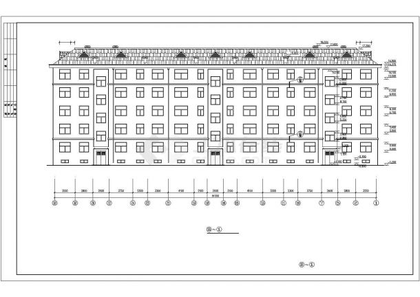 成都市卧龙山庄小区5层框混结构住宅楼建筑设计CAD图纸（含半地下室）-图二