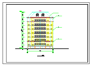 8层复式1梯2户普通住宅楼建筑cad设计图-图二
