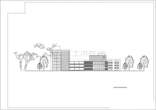 长沙市某高校2.4万平米6层框混结构教学楼平立剖面设计CAD图纸-图二