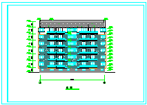 六层二单元2户对称户型住宅楼建筑cad设计图-图一