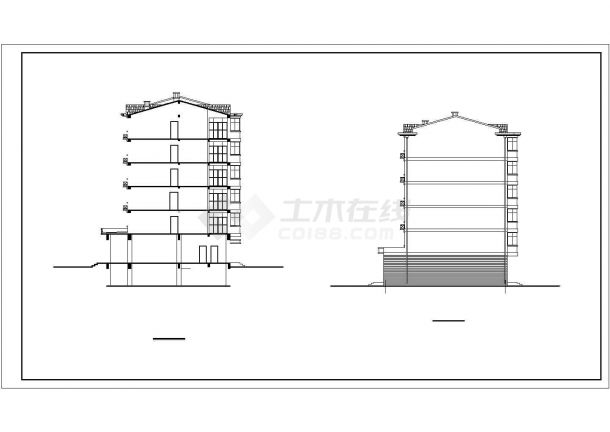 芜湖市某小区临街4470平6层砌体结构商住楼建筑设计CAD图纸（底层商用）-图一