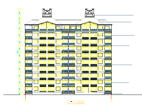9层阁楼住宅2单元每单元2户建筑cad设计图_图1