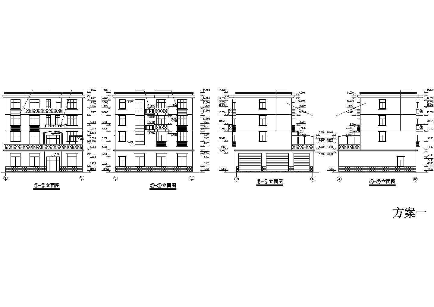 四层私人独栋别墅建筑设计方案图