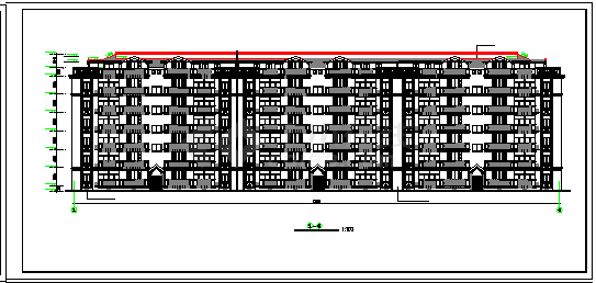 六层跃七层三单元对称户型建筑cad设计图-图一