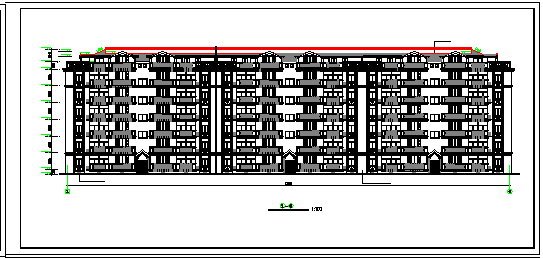 六层跃七层三单元对称户型建筑cad设计图_图1