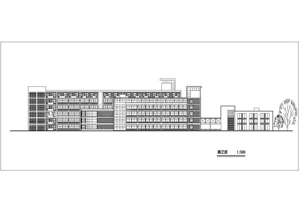 扬州大学1.1万平米6层框架结构教学办公楼平立剖面设计CAD图纸-图二