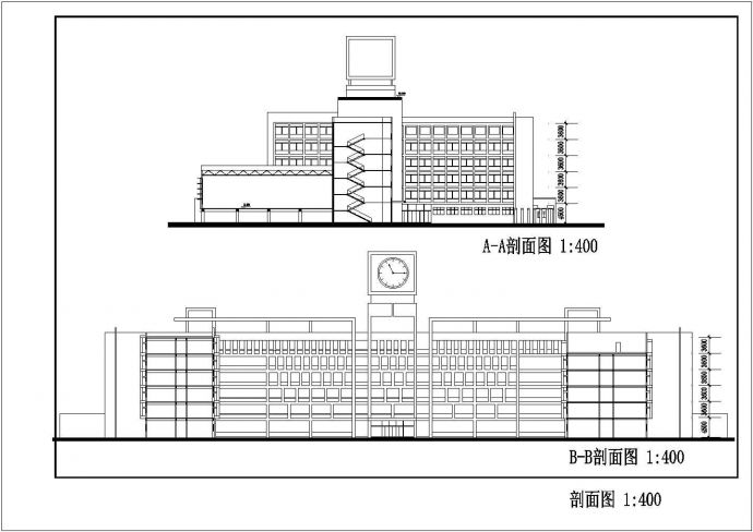 某大学1.5万平米6层H形框架结构教学楼平立剖面设计CAD图纸（含总图）_图1