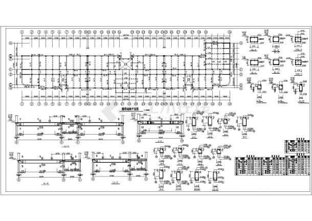广安市某中学6千平米四层框架教学楼全套结构设计CAD图纸-图二