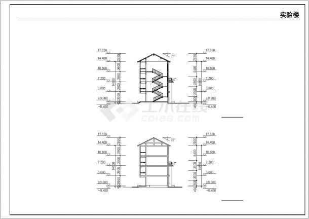 成都市某新建中学教学楼+食堂+实验楼全套建筑设计CAD图纸-图一