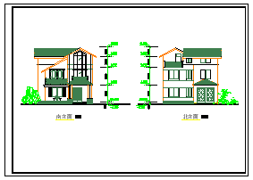 某地区独院式别墅建筑设计cad施工图-图二
