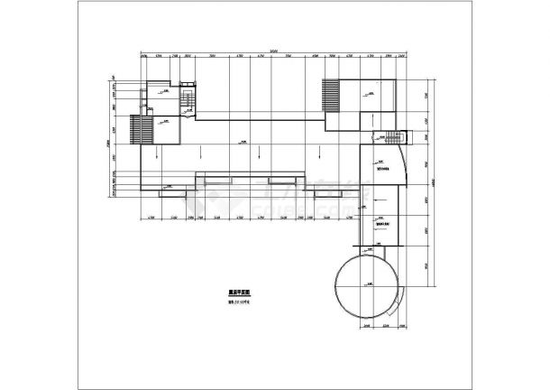 秦皇岛市某社区也有2700平米3层框架教学楼平面设计CAD图纸-图二