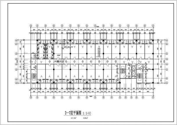 太原市某高等学院1万平米12+1层框架结构宿舍楼全套建筑设计CAD图纸-图二
