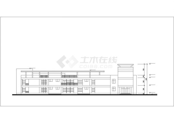 苏州陆慕花园幼儿园1600平米2层框架结构教学楼平立剖面设计CAD图纸-图一