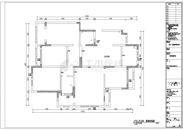 四室两厅180平米住宅装修设计施工图-图一