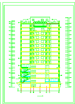 某地区高层住宅楼建筑施工cad设计图纸-图二
