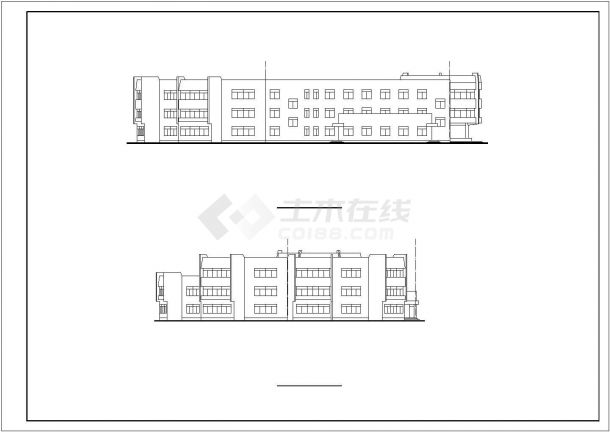 上海市外国语幼儿园2400平米3层砖混结构教学楼建筑设计CAD图纸-图一
