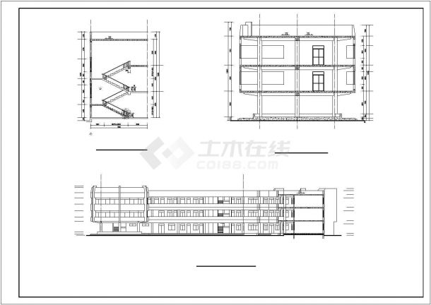 上海市外国语幼儿园2400平米3层砖混结构教学楼建筑设计CAD图纸-图二
