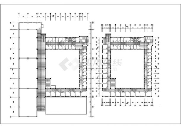 石家庄某高校3900平米5层框架教学楼平立面设计CAD图纸-图一