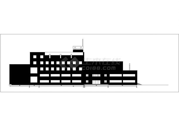 石家庄某高校3900平米5层框架教学楼平立面设计CAD图纸-图二