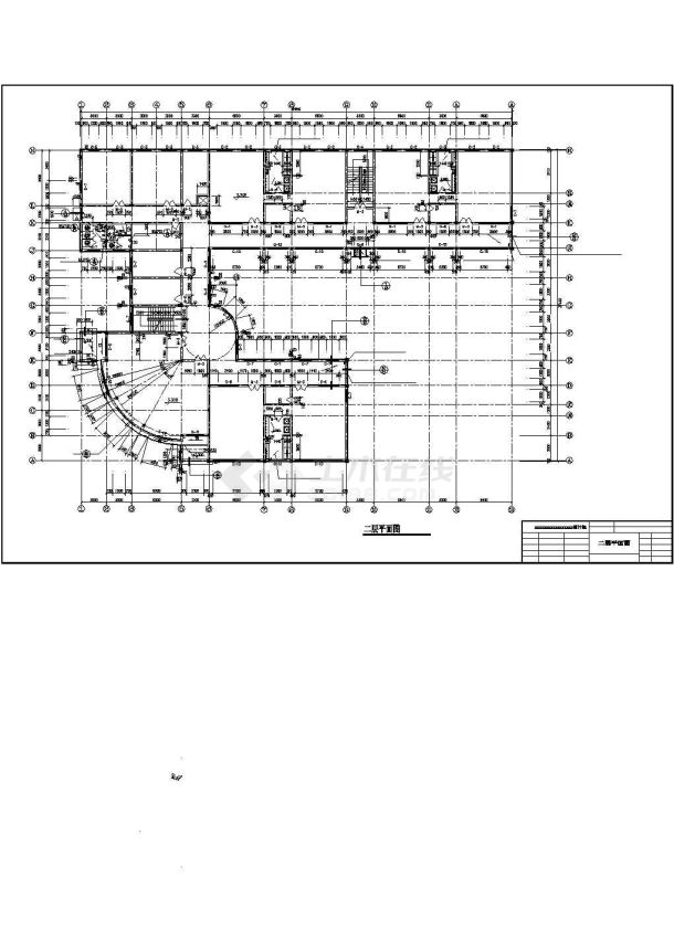 镇江市华艺家园小区幼儿园2100平米3层框混教学楼建筑设计CAD图纸-图二