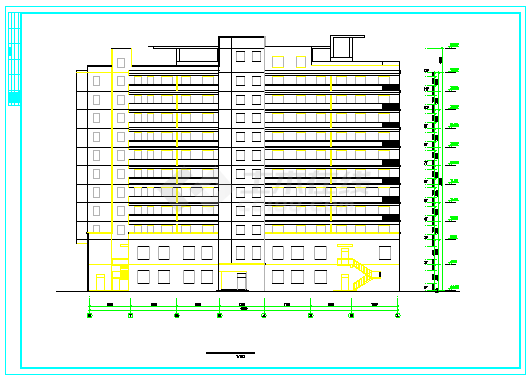 某地区板式小高层建筑设计cad图纸-图一