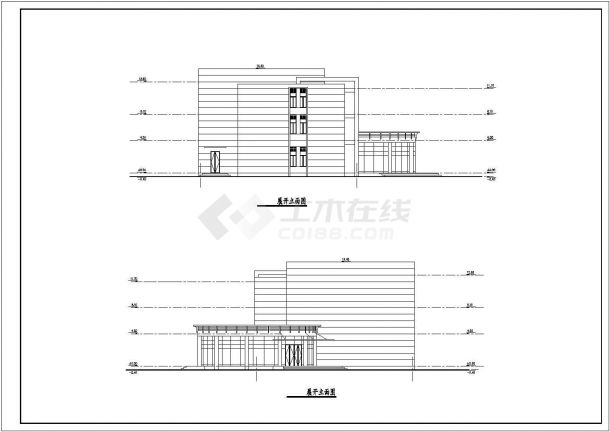 某娱乐中心餐厅KTV综合楼建筑cad方案设计图-图一