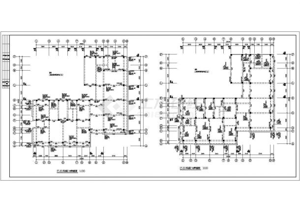 某多层混凝土框架结构办公楼设计cad全套结构施工图（ 含设计说明）-图二