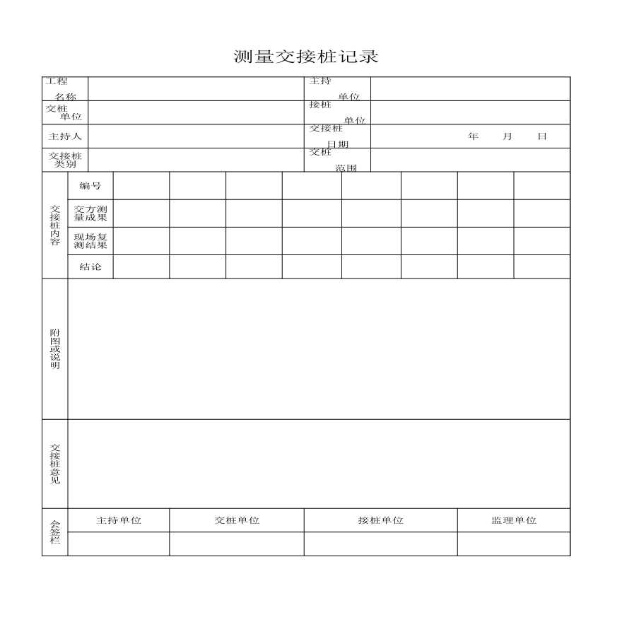 水利测算--测量交接桩记录.xls-图一