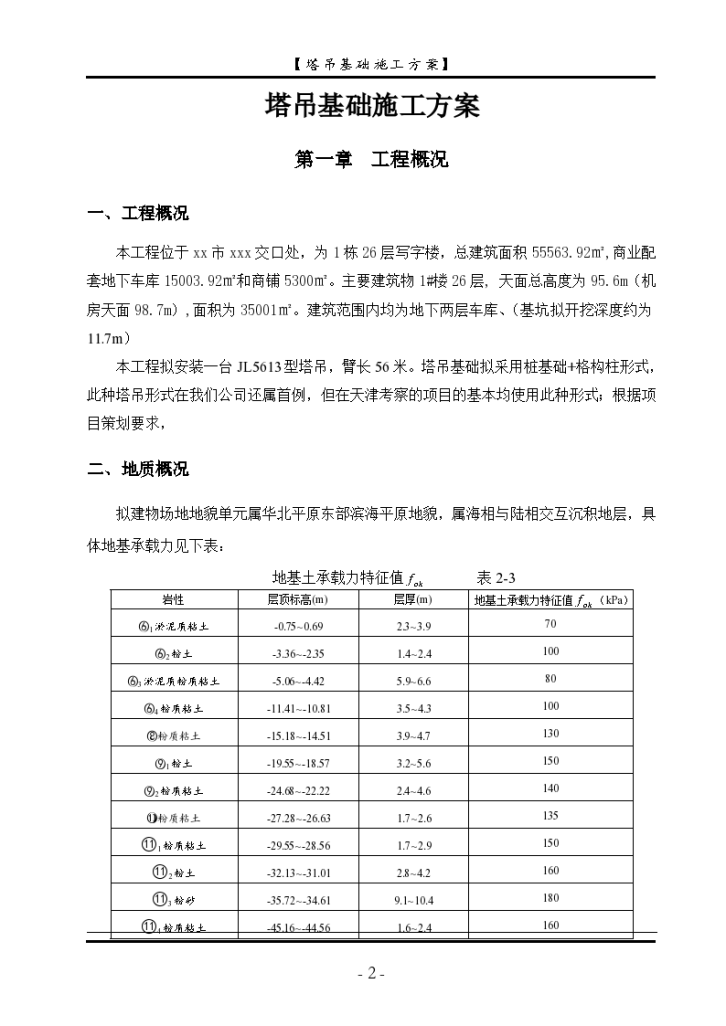 天津项目塔吊基础设计方案-图二