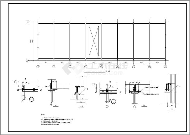 【最新】某钢结构工业厂房全套设计方案CAD图纸-图二