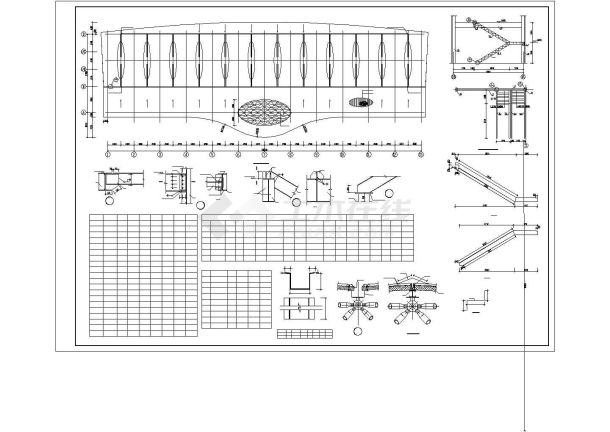 【最新】某钢结构框架汽车城设计方案CAD图纸-图一